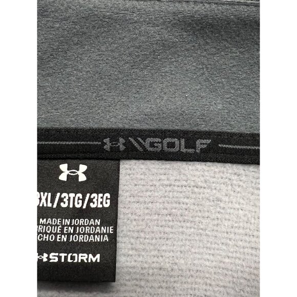Under Armour Golf Grey Quarter Zip Long Sleeve Activewear Pullover Men's 3XL - Picture 6 of 8